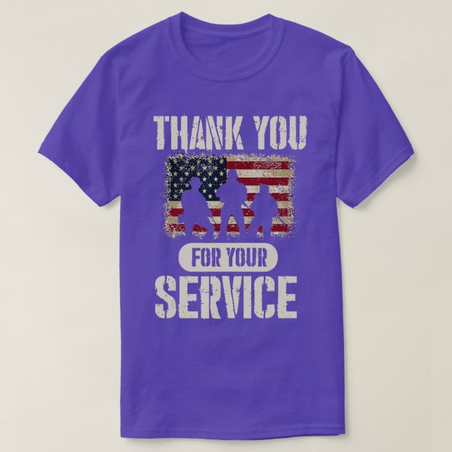 Camiseta 0 Thank You for Your Service Shirt Patriotic Veter (Diseño del anverso)
