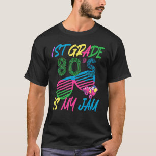 Camiseta 1º Grado es mi Jam Vintage Teacher Boombox de los