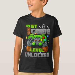 Camiseta 1º Grado Nivel Sin Bloquear Video Gamer Pixel Ck T