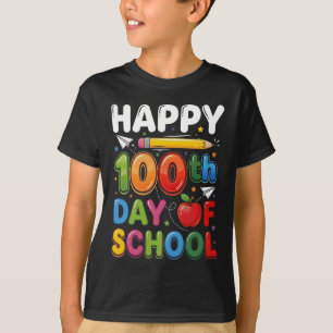 Camiseta 100º Día de Escuela Maestro Estudiante Feliz 100 D