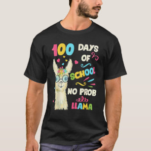Camiseta 100º día de escuela No Prob Lama 100 días más inte