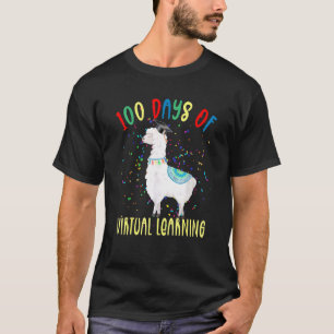 Camiseta 100º Día De La Escuela Llama 100 Días 2022 Virtual