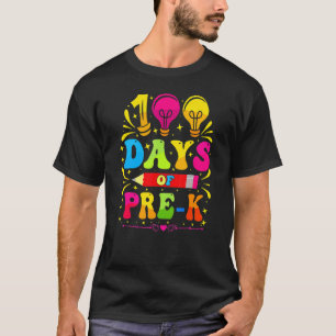 Camiseta 100º día de pre K 100 días maestros estudiantes es
