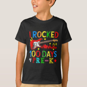 Camiseta 100º Día De Prek 100 Días Escuela B Guitarra Lover