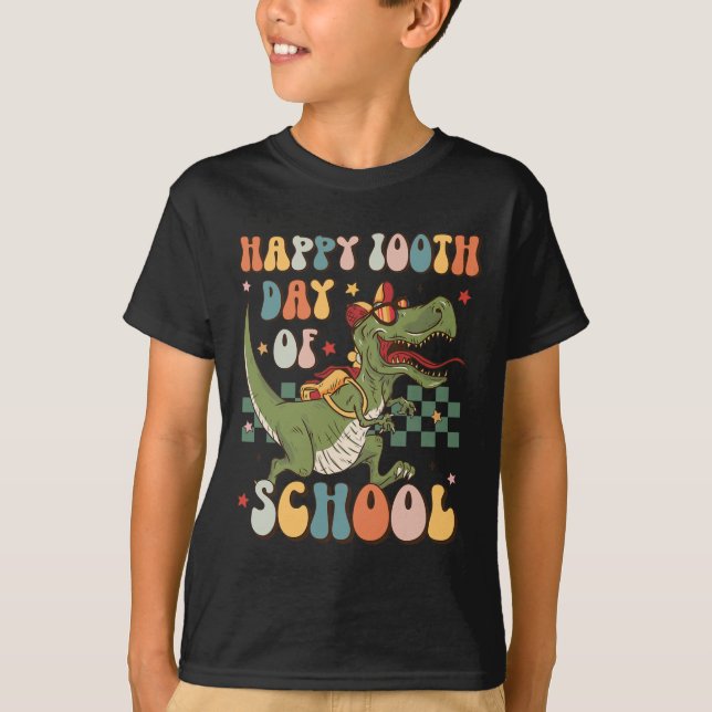 Camiseta 100º Día Retro De La Escuela 100 Días De Curso Esc (Anverso)