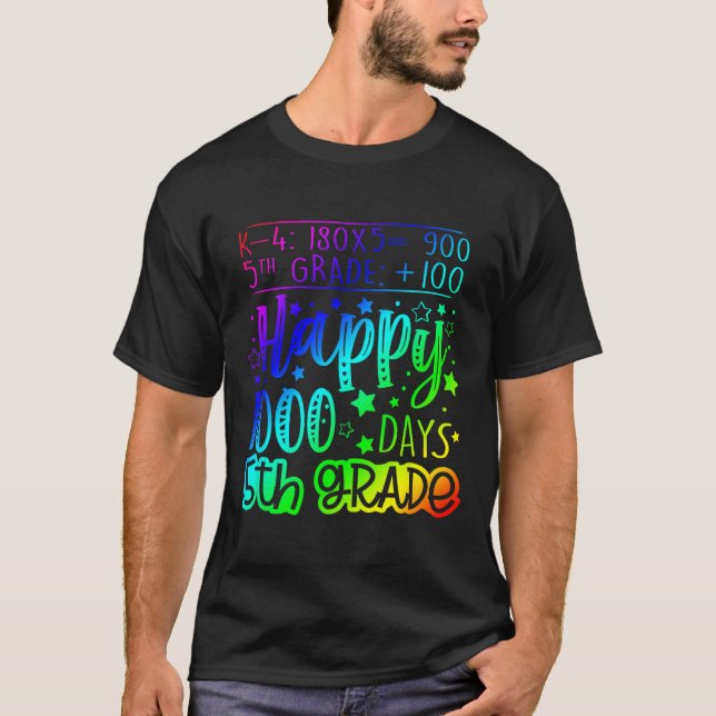 Camiseta 1000 días más inteligentes profesor de quinto grad (Anverso)