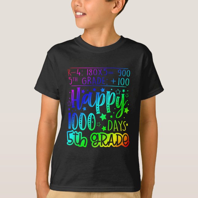 Camiseta 1000 días más inteligentes profesor de quinto grad (Anverso)