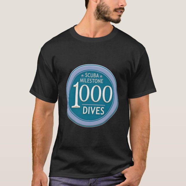 Camiseta 1000 Dives Milestone Scuba Commemorate 1000 Logged (Anverso)