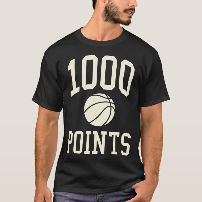 Camiseta 1000 Puntos de Básquetbol Regalo Escuela Secundari (Anverso)