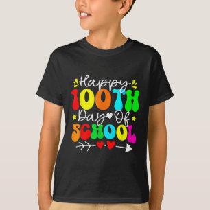 Camiseta 100.º día de clase maestro niños niño feliz 100 D