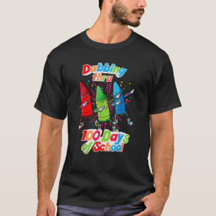 Camiseta 100.º Día De Colegio Dabbing Crayon