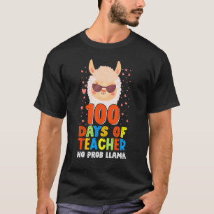 Camiseta 100.º día de escuela No Prob Llama 100 días más in