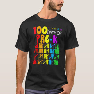 Camiseta 100.º día de escuela Pre K Maestro Estudiante 100