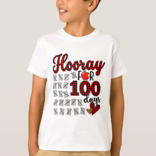 Camiseta 100.º día de la escuela Buffalo Plaid Hurra por 10