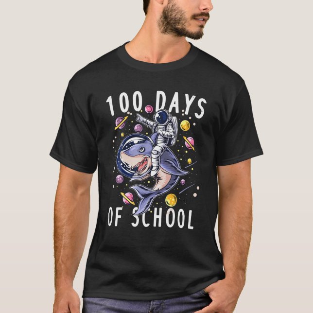 Camiseta 100.º Día De La Escuela Graciosa Astronauta Espaci (Anverso)