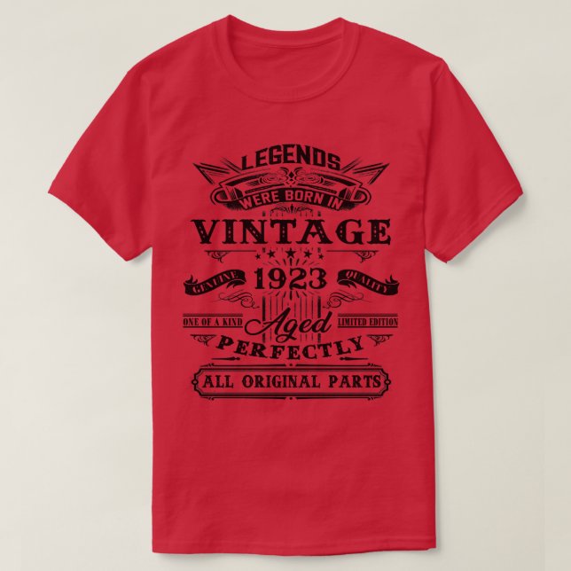 Camiseta 100.º regalo de cumpleaños para leyendas nacidas e (Diseño del anverso)