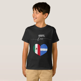 Camiseta 100 Amor Bebé hondureño y mexicano