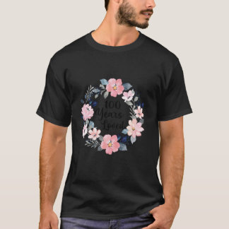 Camiseta 100 Años Amado Cumpleaños 100 Floral 100 Años de E