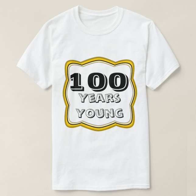 Camiseta 100 años cumpleaños de los jóvenes de 100o (Diseño del anverso)