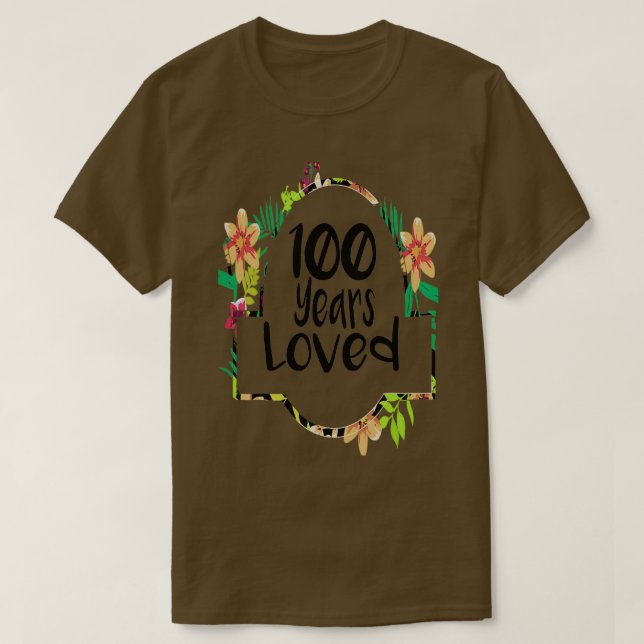 Camiseta 100 años de amor Hombres Mujeres 100 años de edad  (Diseño del anverso)