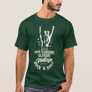 Camiseta 100 Auténtico Clásico Vintage Rock n Roll Rock chi