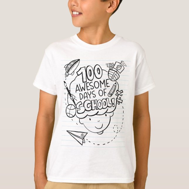 Camiseta 100 Awesome Days Of School (Anverso)