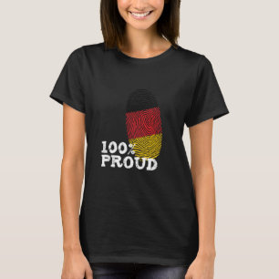 Camiseta 100 Bandera de huellas dactilares de Alemania para