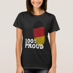 Camiseta 100 Bandera de huellas dactilares de Alemania para