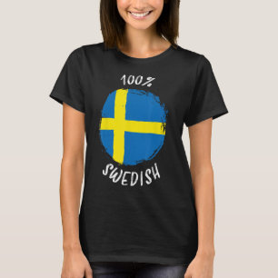 Camiseta 100 Bandera sueca orgullosa Suecia
