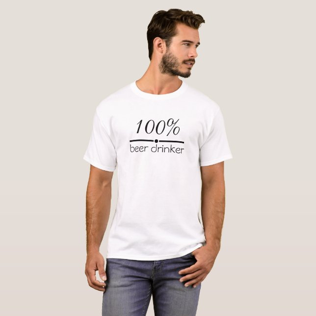 Camiseta 100% Beer Drinker (Anverso completo)