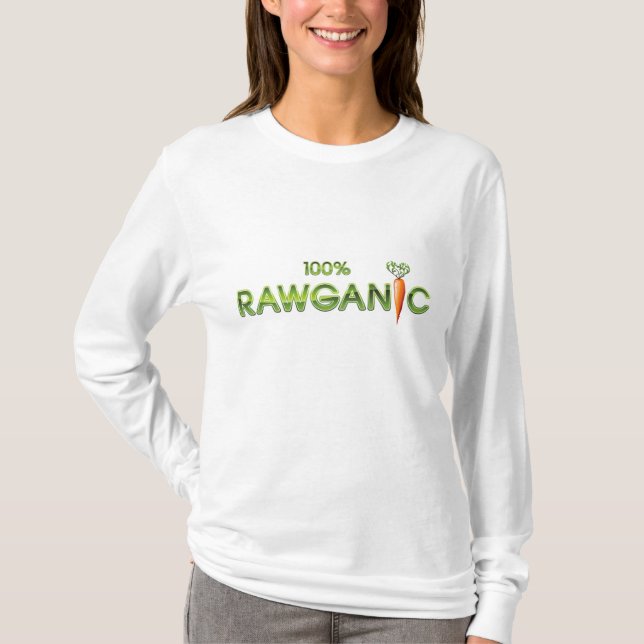 Camiseta 100% comida cruda de Rawganic - zanahoria (Anverso)