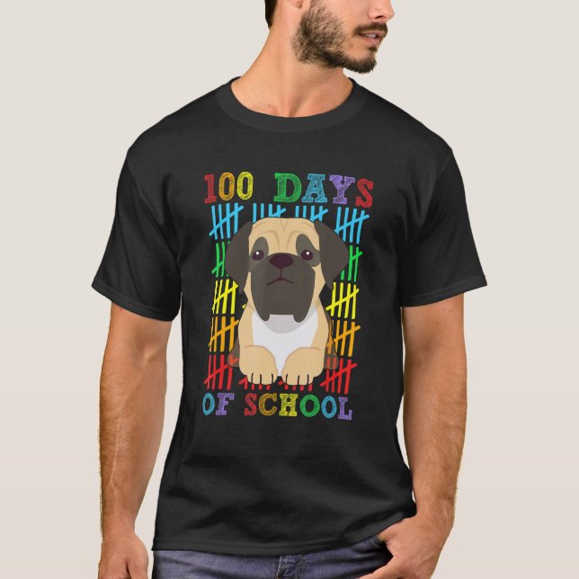 Camiseta 100 Day of School English Mastiff Dog Lover 100th  (Anverso)