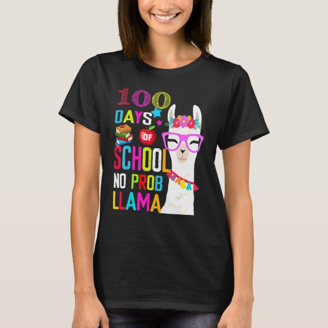 Camiseta 100 day of school long sleeve shirt 100th No Probl (Anverso)