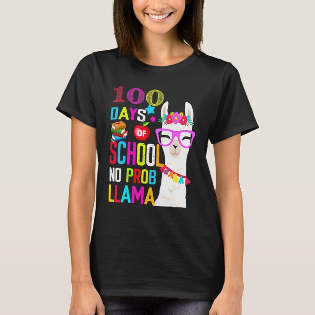 Camiseta 100 Day Of School Long Sleeve Shirt 100th No Probl (Anverso)