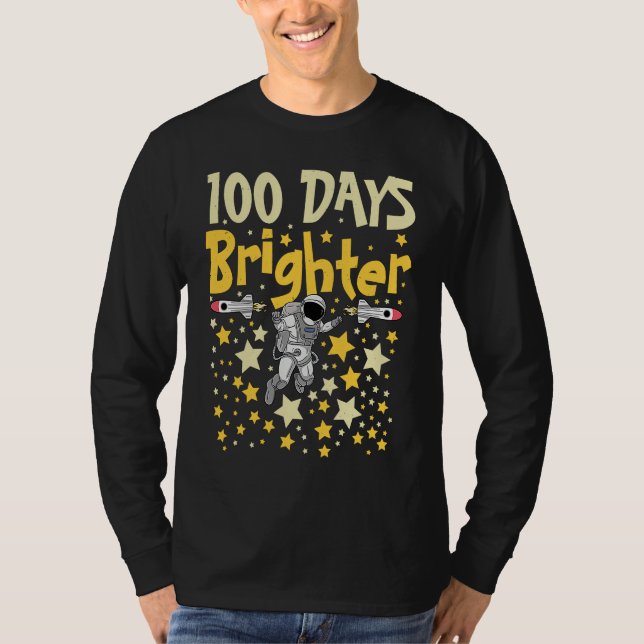 Camiseta 100 Days Brighter Astronaut 100th Day of School Sp (Anverso)