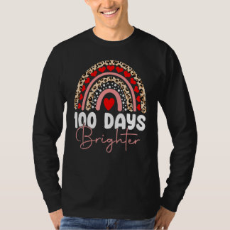 Camiseta 100 Days Brighter Happy 100th Day Of School Rainbo