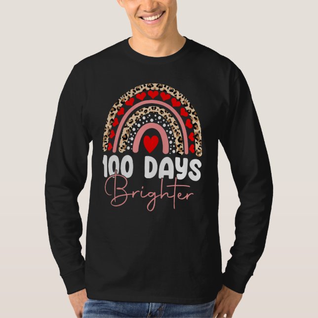 Camiseta 100 Days Brighter Happy 100th Day Of School Rainbo (Anverso)