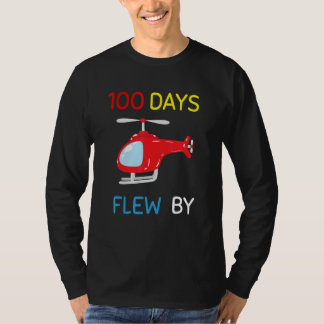 Camiseta 100 Days Flew By 100 Days Of School  helicopter 2