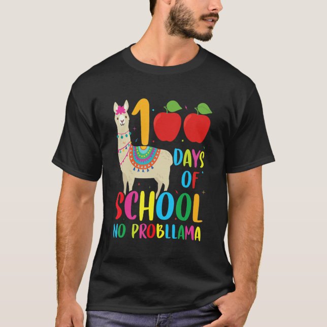 Camiseta 100 Days Llama Alpaca Pun Meme Sarcastic 100th Day (Anverso)