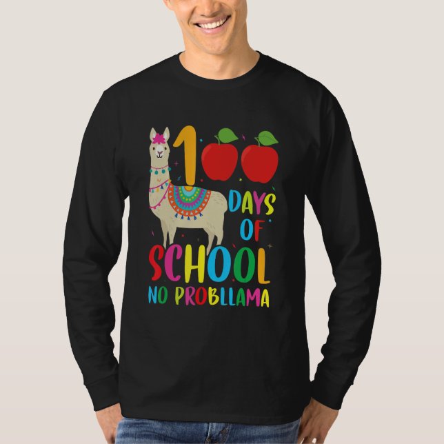 Camiseta 100 Days Llama Alpaca Pun Meme Sarcastic 100th Day (Anverso)