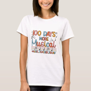 Camiseta 100 Days More Musical Notes 100 Days Of School Mus