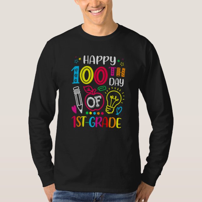 Camiseta 100 days of 1st Grade 100th day of School Teacher  (Anverso)