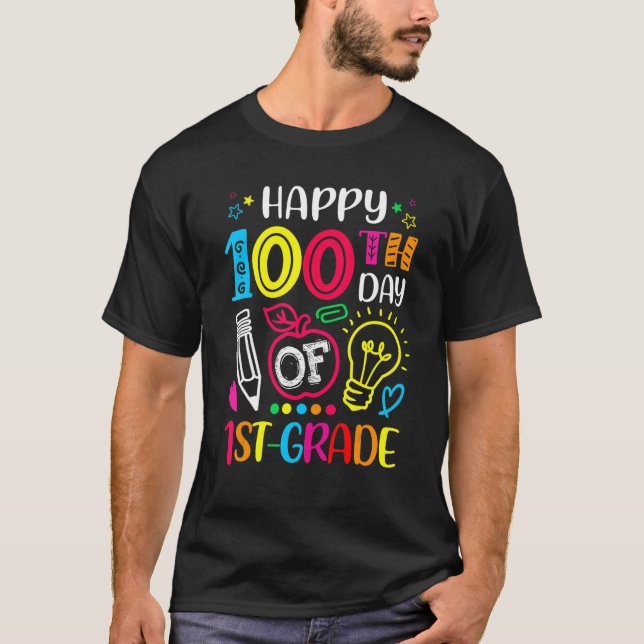 Camiseta 100 days of 1st Grade 100th day of School Teacher  (Anverso)