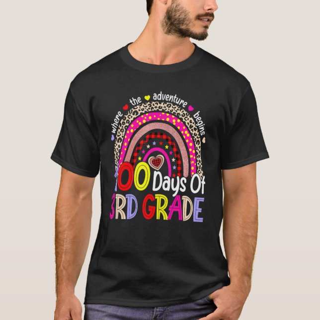 Camiseta 100 Days Of 3rd Grade 100th Day Of School Rainbow  (Anverso)