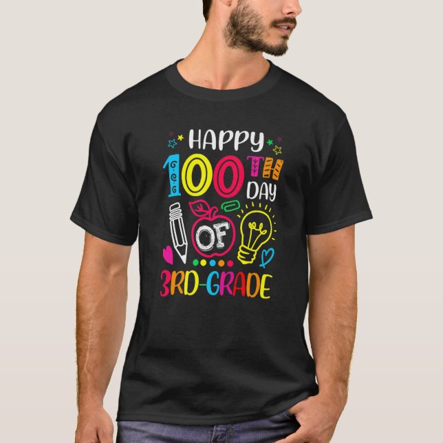 Camiseta 100 days of 3rd Grade 100th day of School Teacher  (Anverso)
