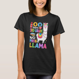 Camiseta 100 Days of 3rd Grade No Probllama 100th Day Girls