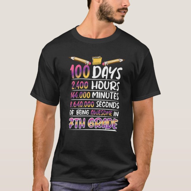 Camiseta 100 Days of being Awesome 7th grade Premium (Anverso)