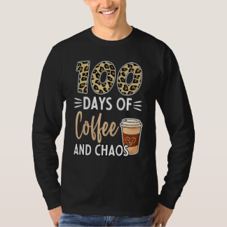 Camiseta 100 Days Of Coffee And Chaos 100th Day Of School F