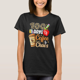 Camiseta 100 Days Of Coffee And Chaos 100th Day Of School F