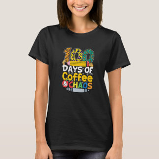 Camiseta 100 Days Of Coffee And Chaos 100th Day Of School F